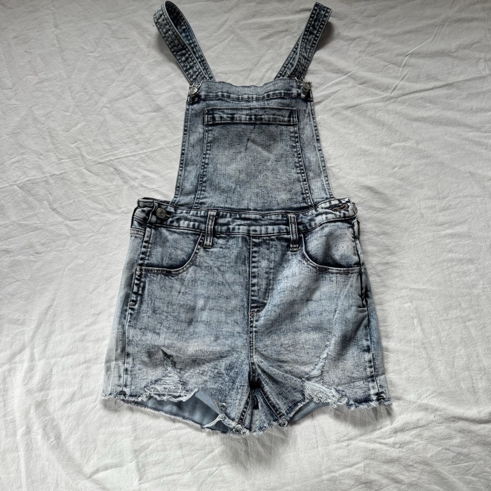 CP Jeans Women's Overalls Size Medium Light Wash Distressed